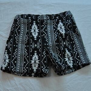 Boho Shorts Black and White Design Medium